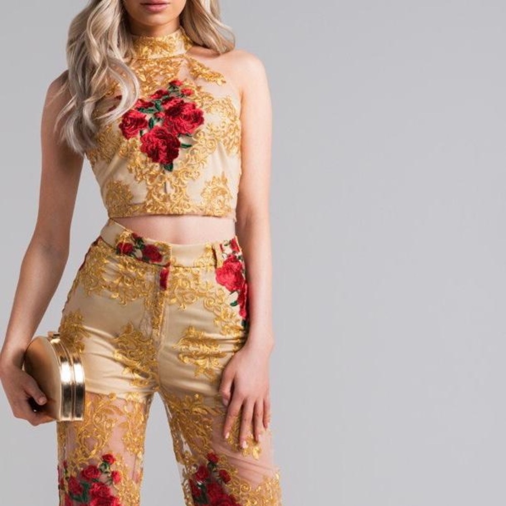 Angelica Embroidered Crop Top